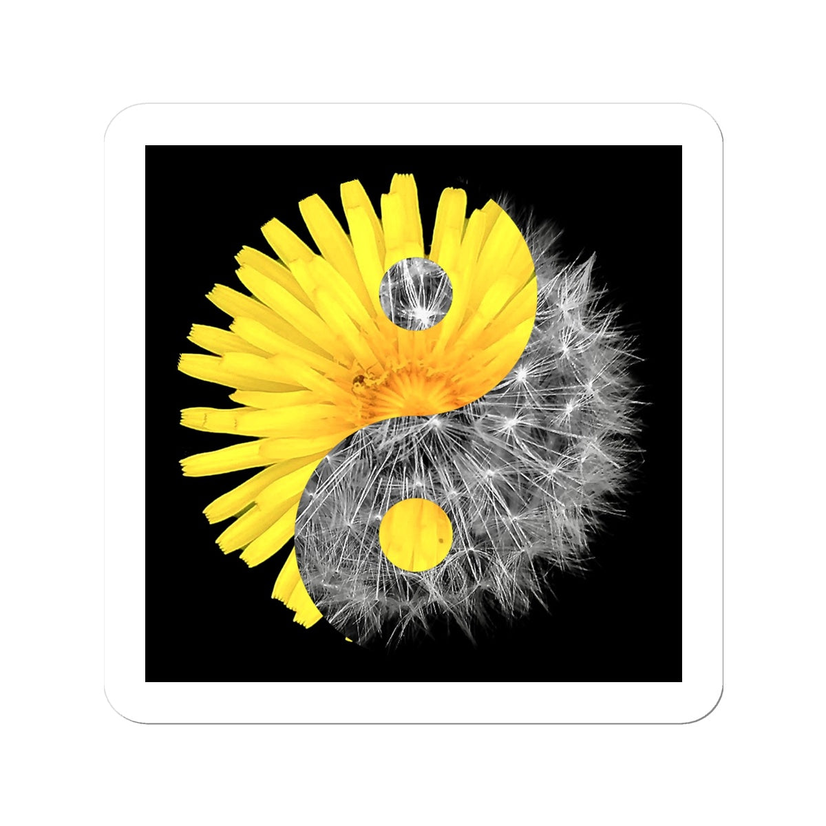 Dandelion Flower Yin Yang Sticker