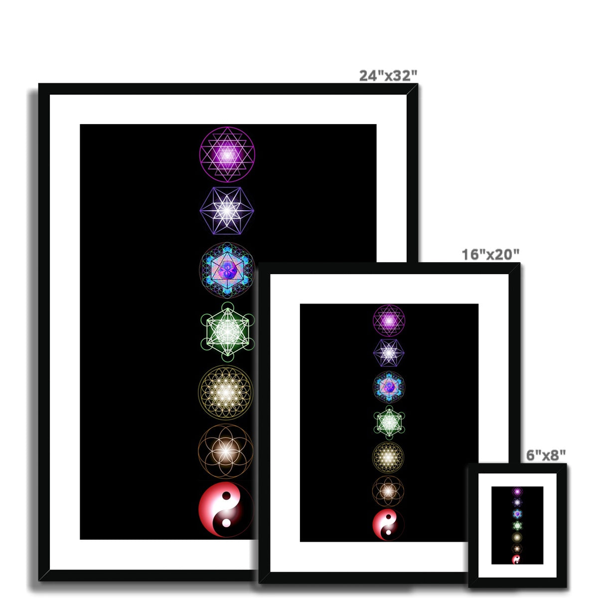Sacred Geometry symbols Charka Framed & Mounted Print