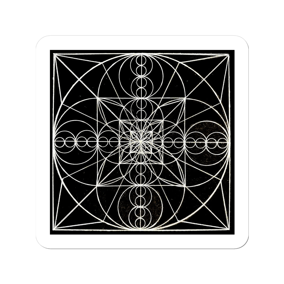 Double Wave Optics and Space Geometry After Walter Russell Print Sticker