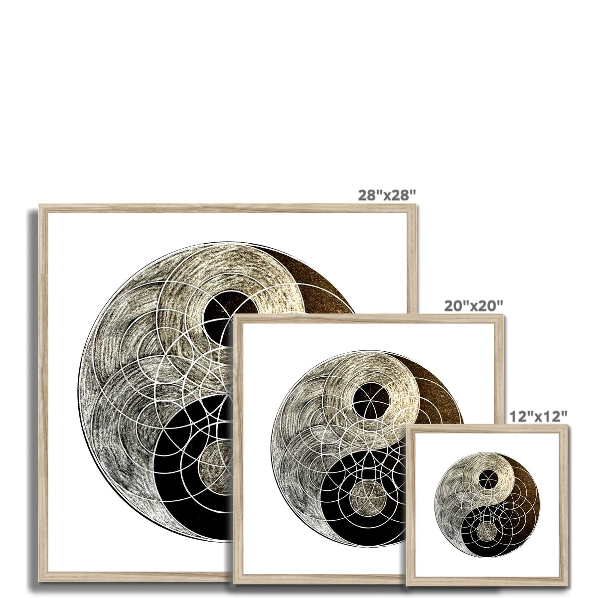 Yin Yang Golden Circle Framed & Mounted Print