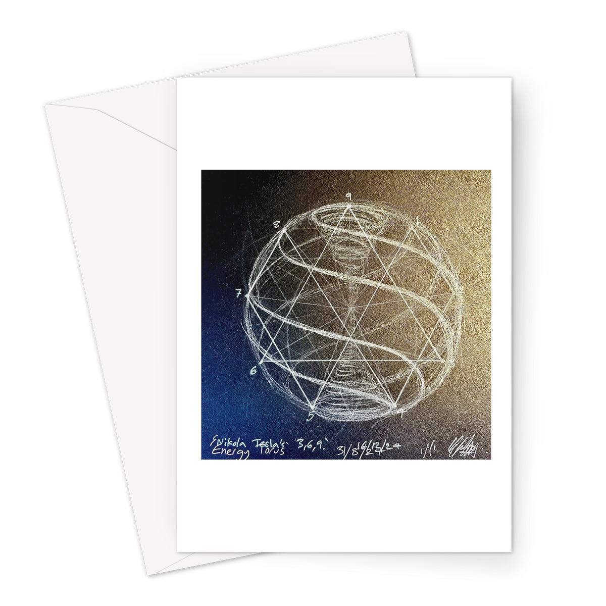 Energy Matrix inside a Torus Print Greeting Card
