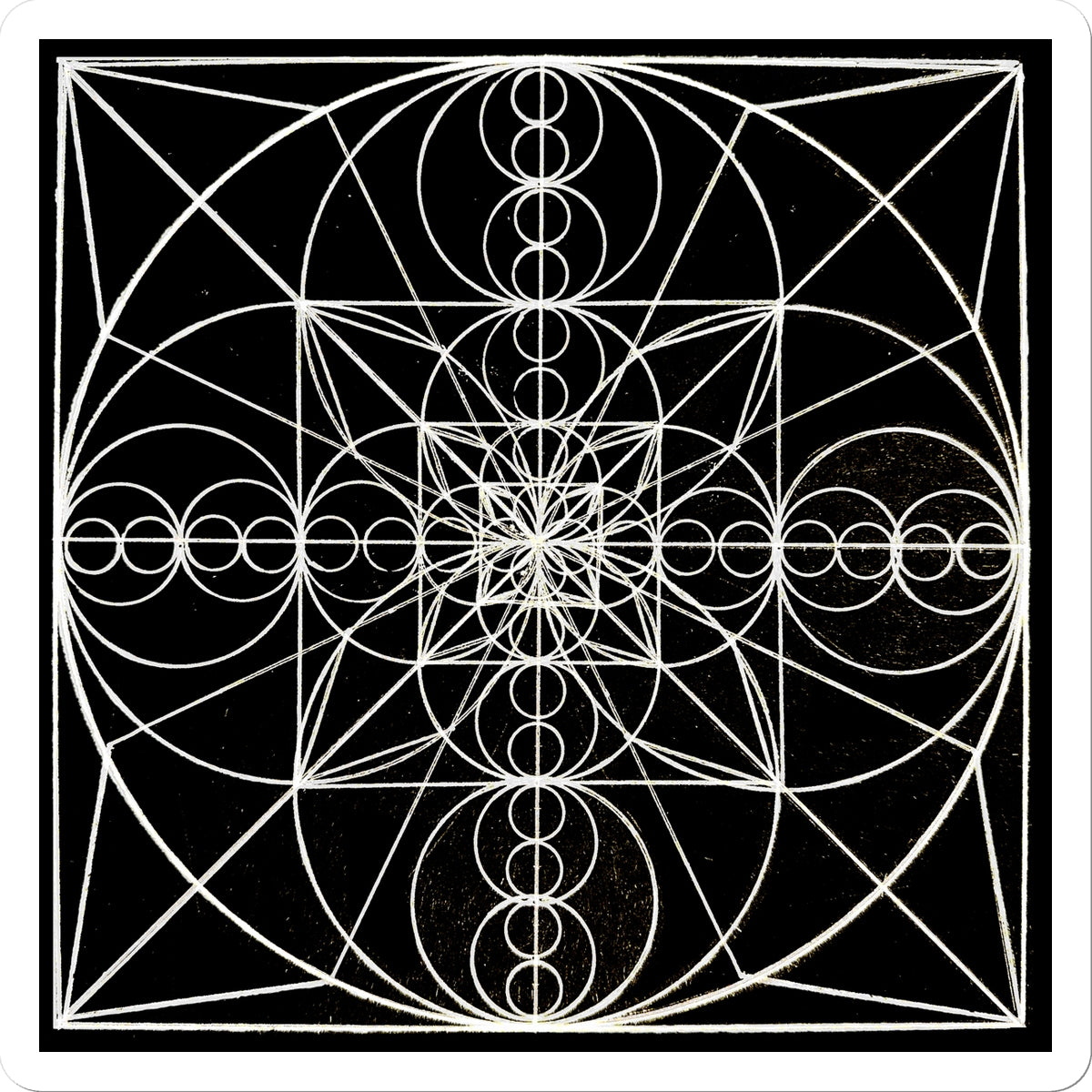 Double Wave Optics and Space Geometry After Walter Russell Print Sticker