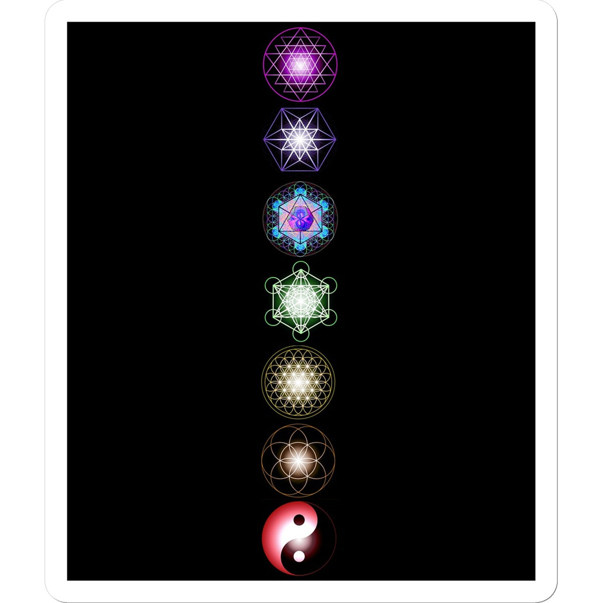 Sacred Geometry symbols Charka Sticker