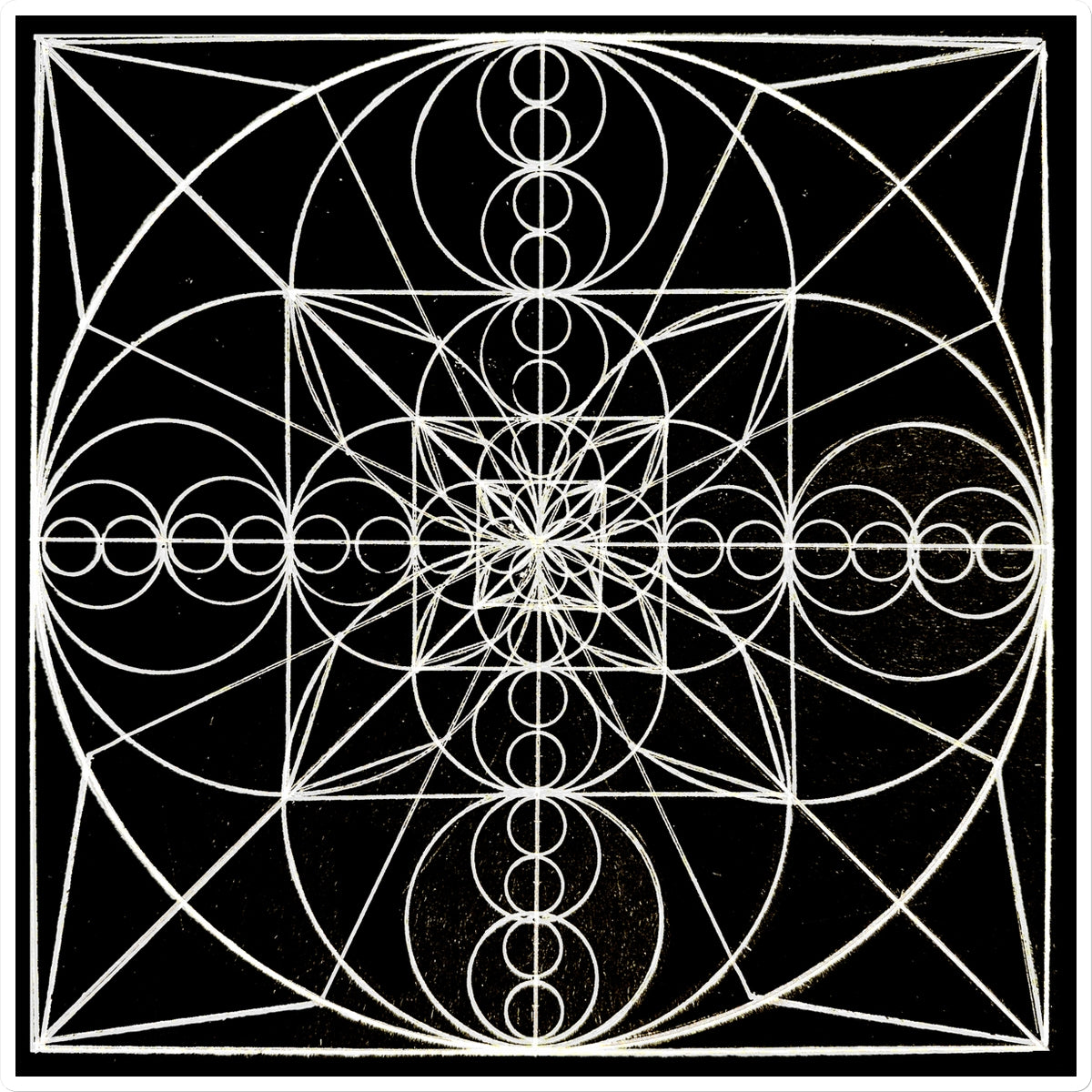 Double Wave Optics and Space Geometry After Walter Russell Print Sticker