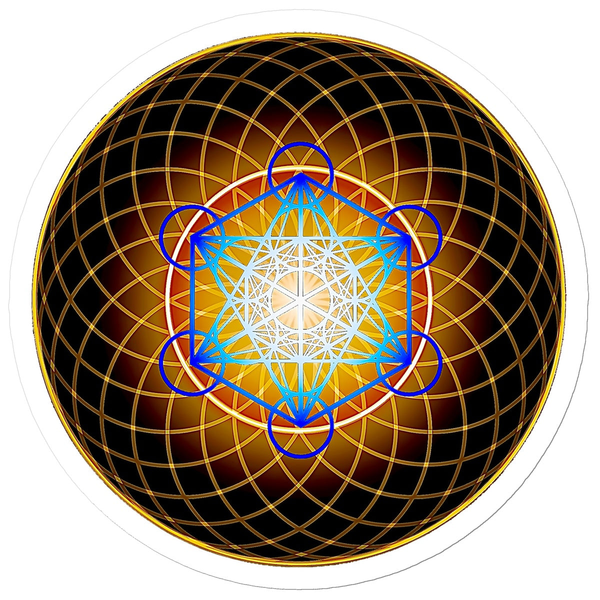 Metatron's Cube inside a New Flower of Life Sticker