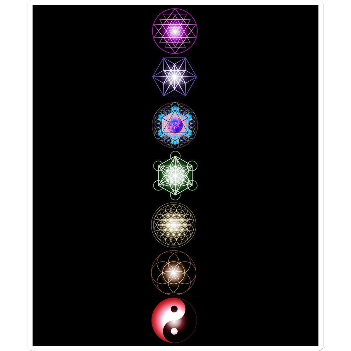Sacred Geometry symbols Charka Sticker