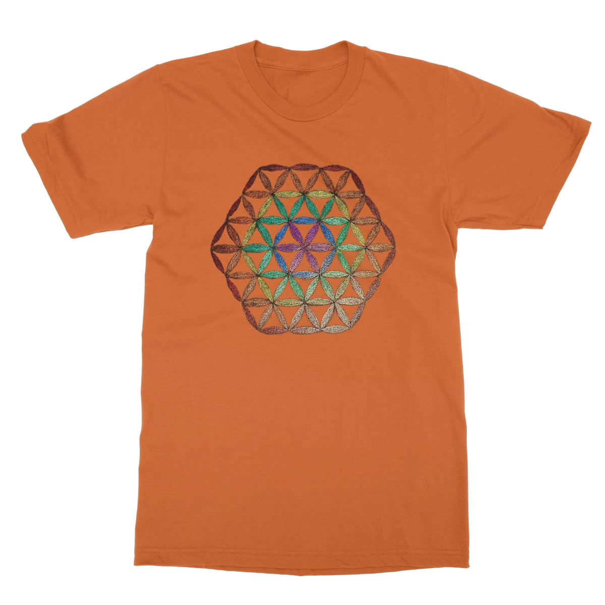 Flower of Life in Colour Softstyle T-Shirt