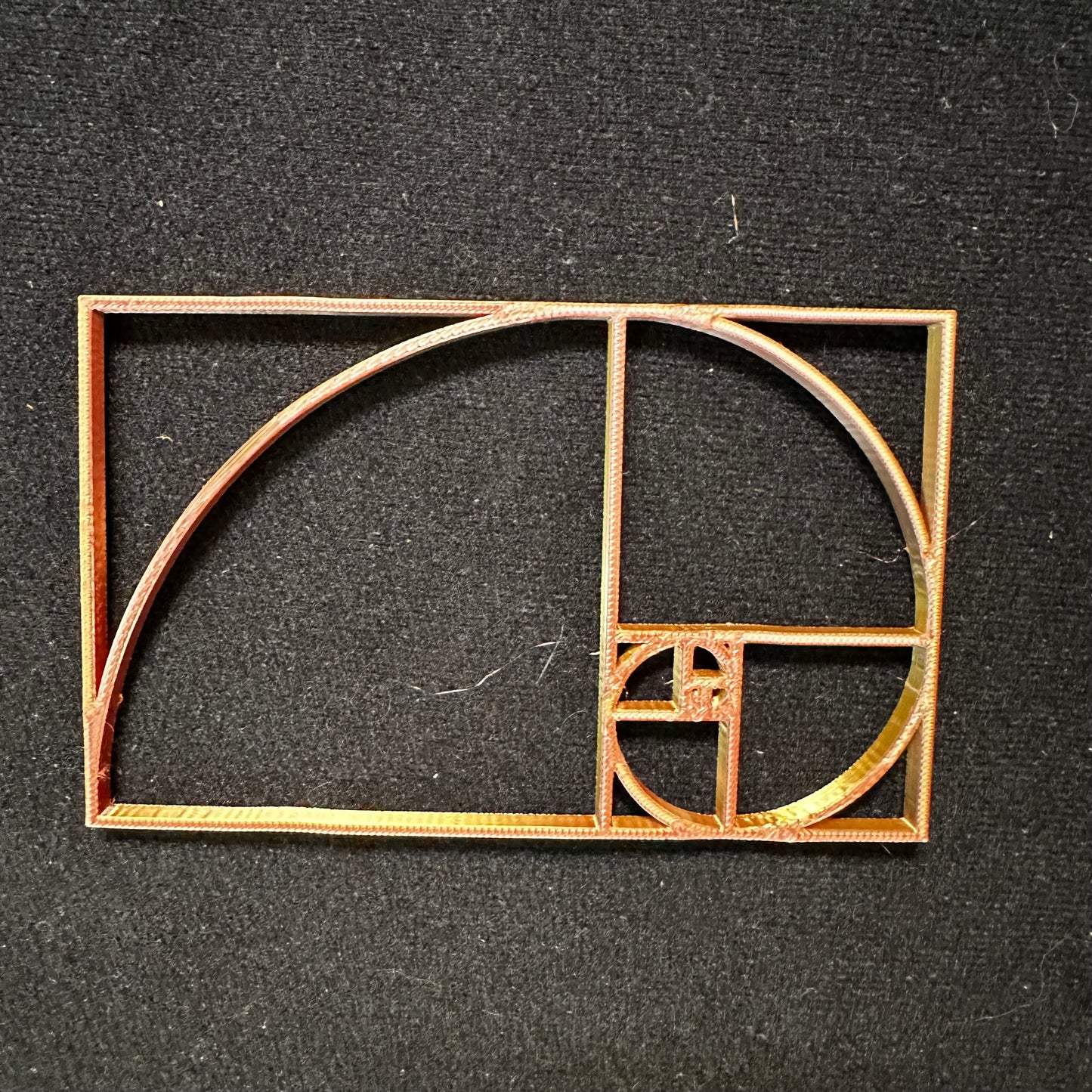 3D Printed Fibonacci Spiral – Golden Ratio Rectangle 5” x 3”
