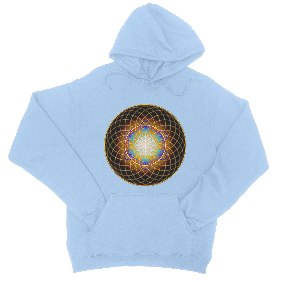 Metatron's Cube inside a New Flower of Life College Hoodie
