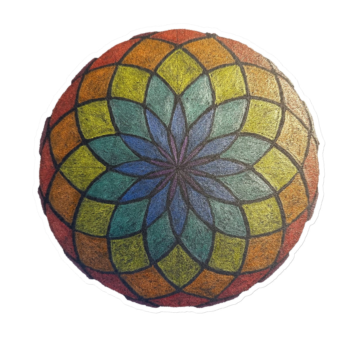 Lotus of Life in Colour Sticker