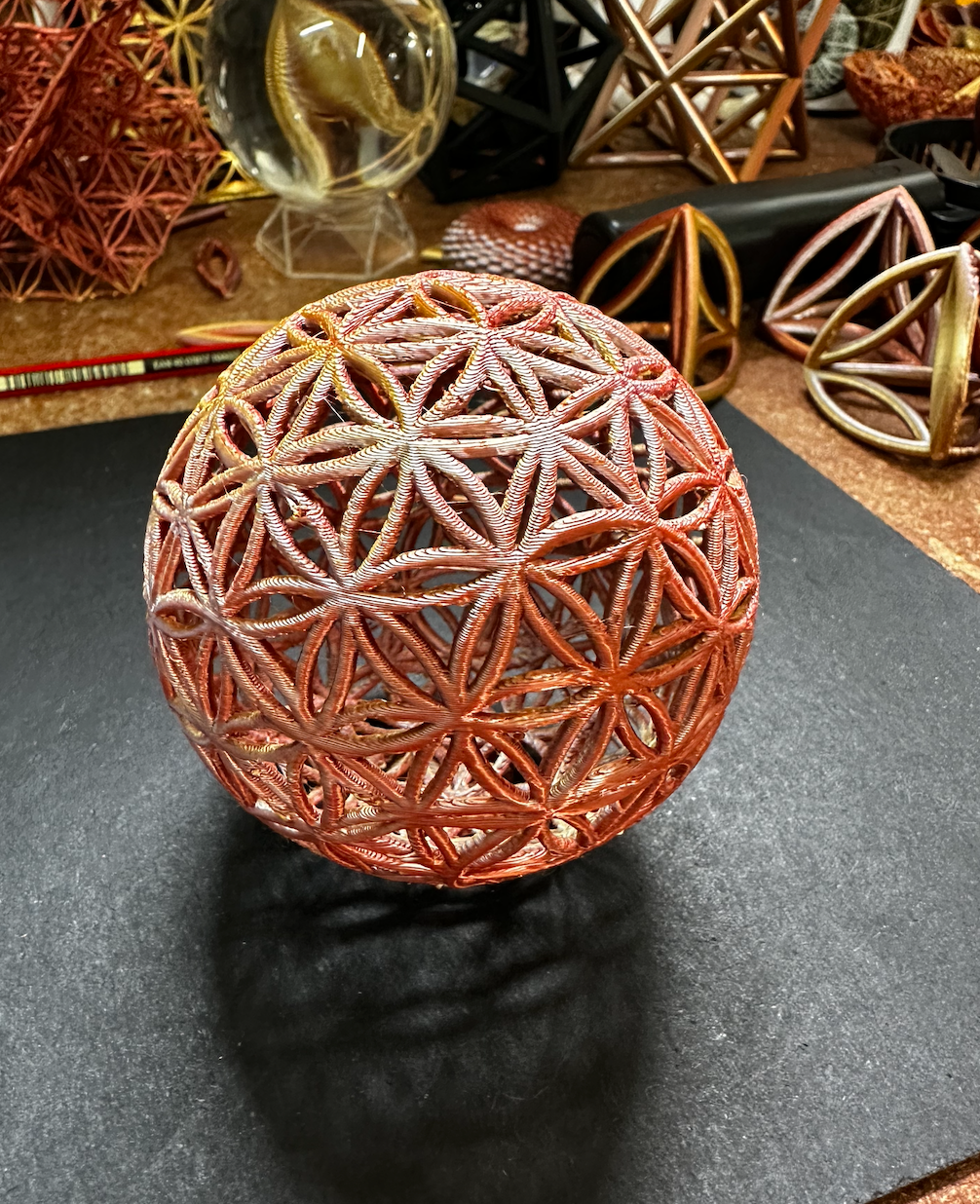 Flower of Life Sphere – Sacred Geometry Art (80mm)