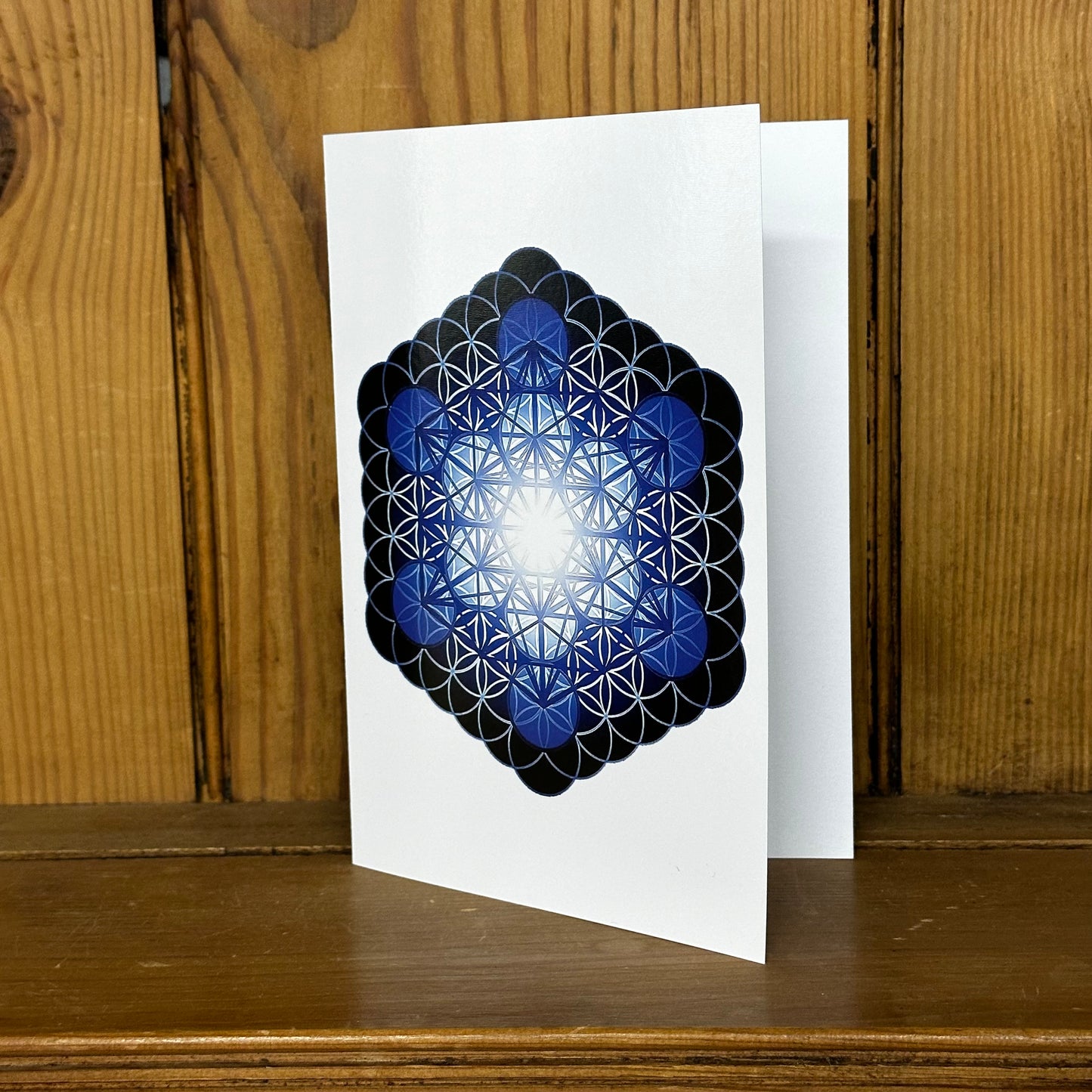 Fruit of Life Glow in Blue Greeting Card