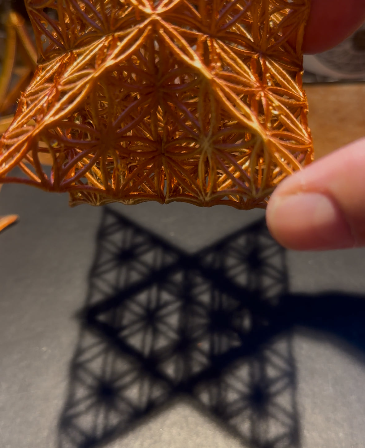 Merkaba with Seed of Life Motif & Central Octahedron– Sacred Geometry in Light & Shadow