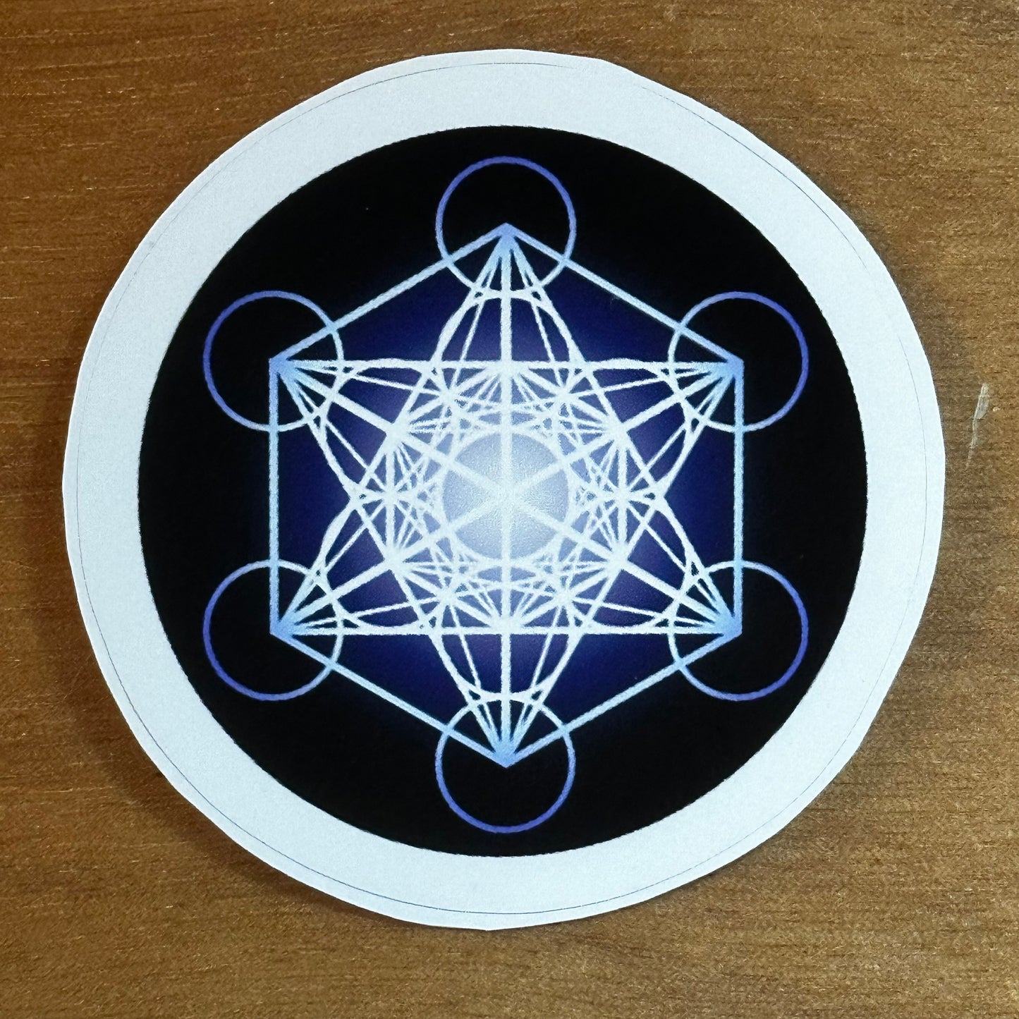 Metatron's Cube in Blue Sticker - Nature of Flowers