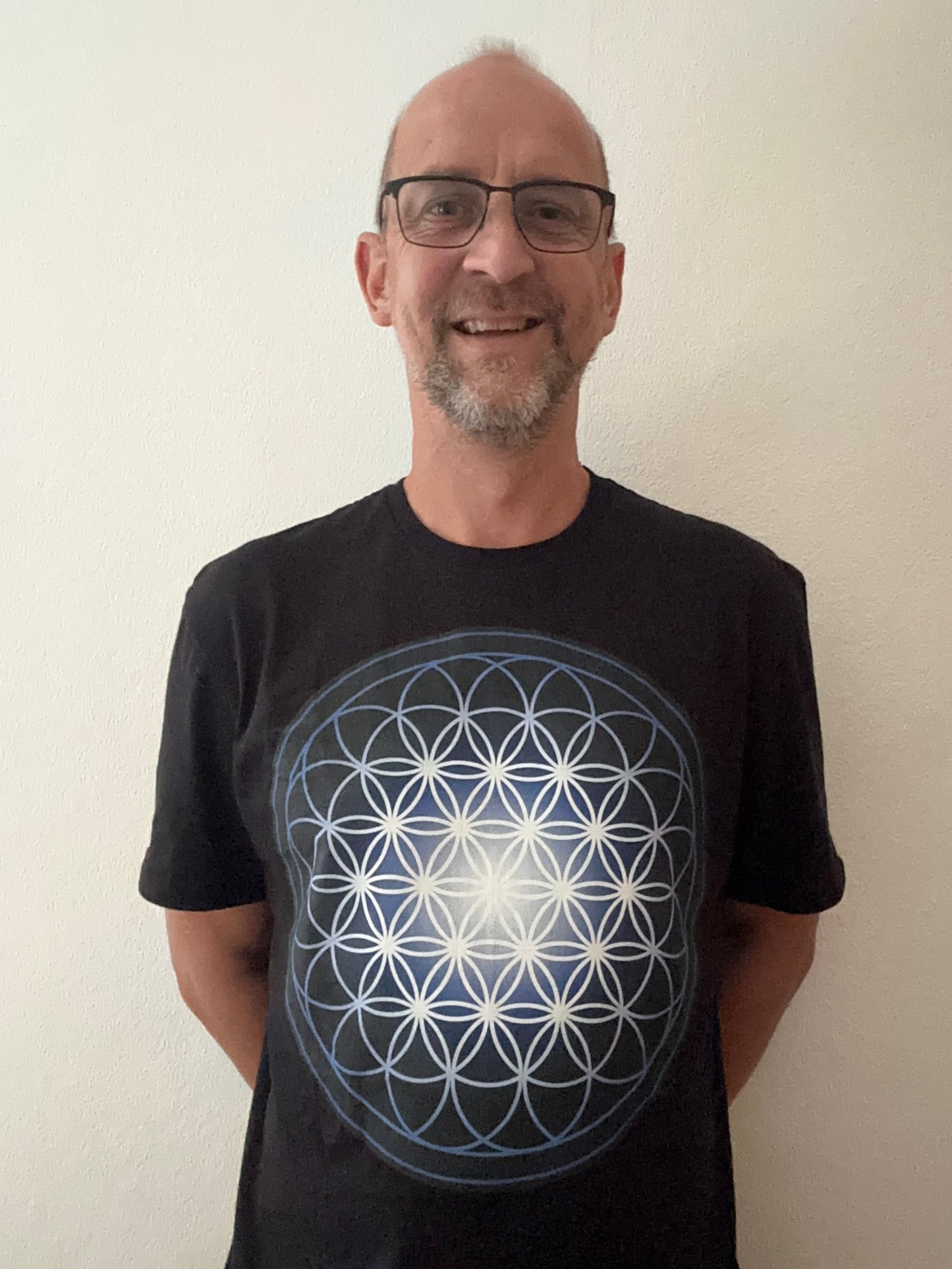 Flower of Life in Blue T-Shirt - Nature of Flowers