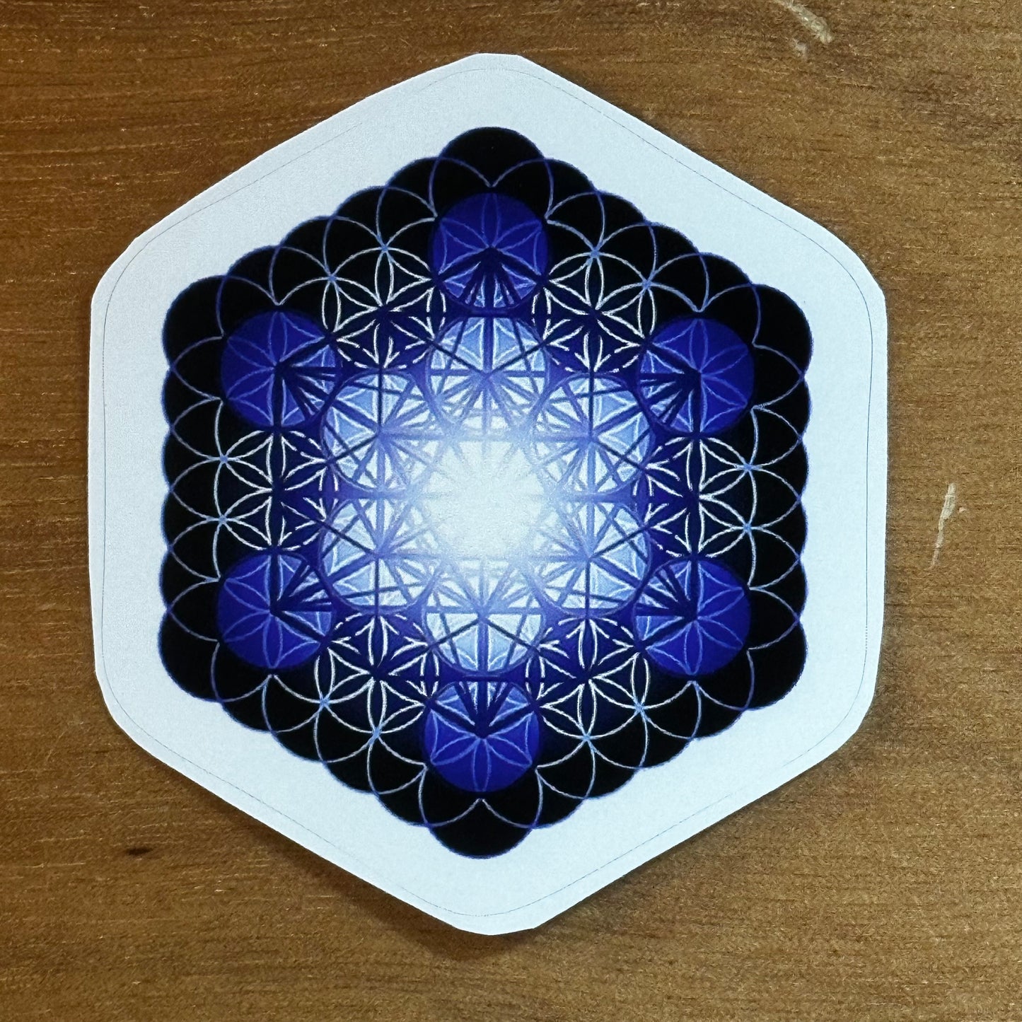 Fruit of Life Glow in Blue Sticker