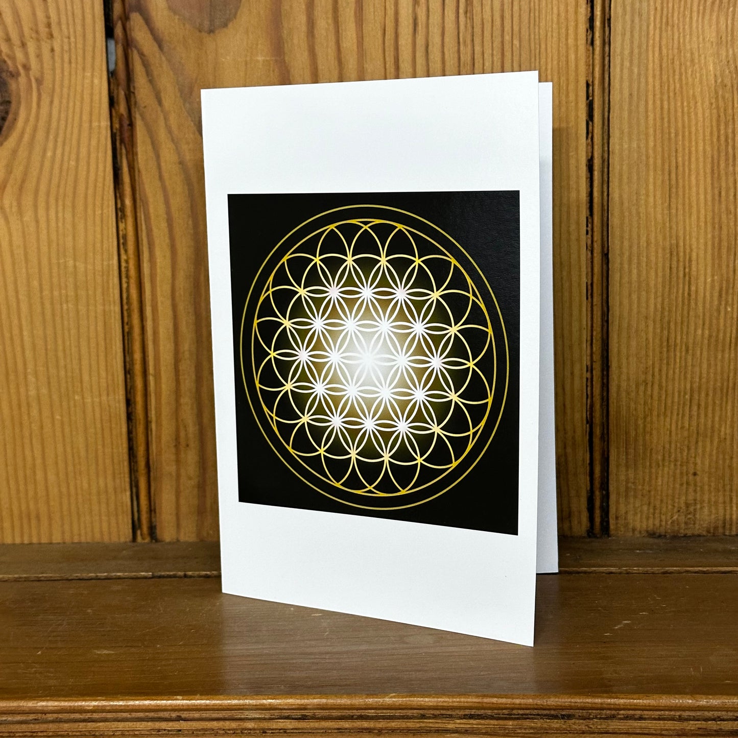 Flower of Life in Gold Print Greeting Card - Nature of Flowers