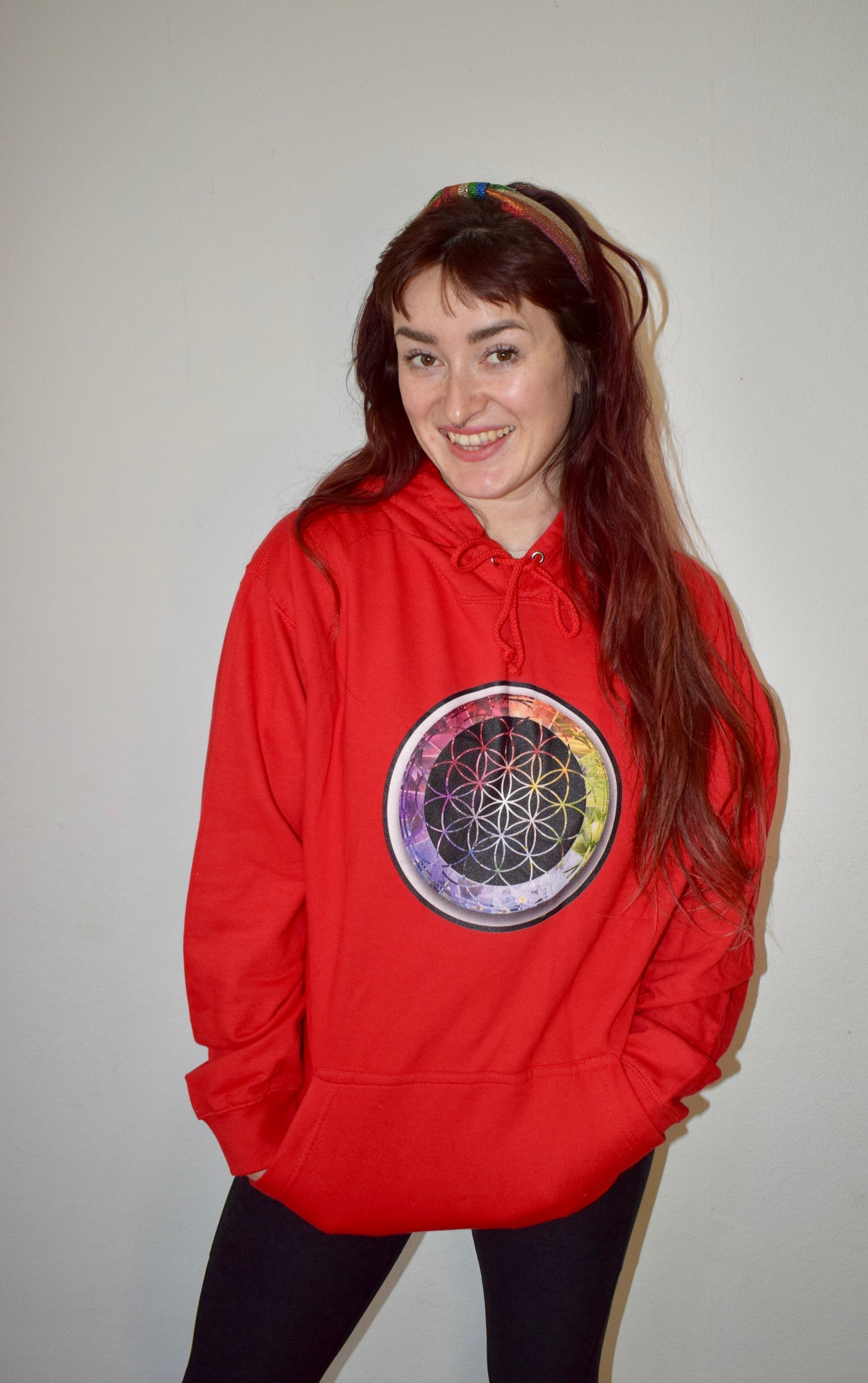Flower of Life Rainbow College Hoodie - Nature of Flowers