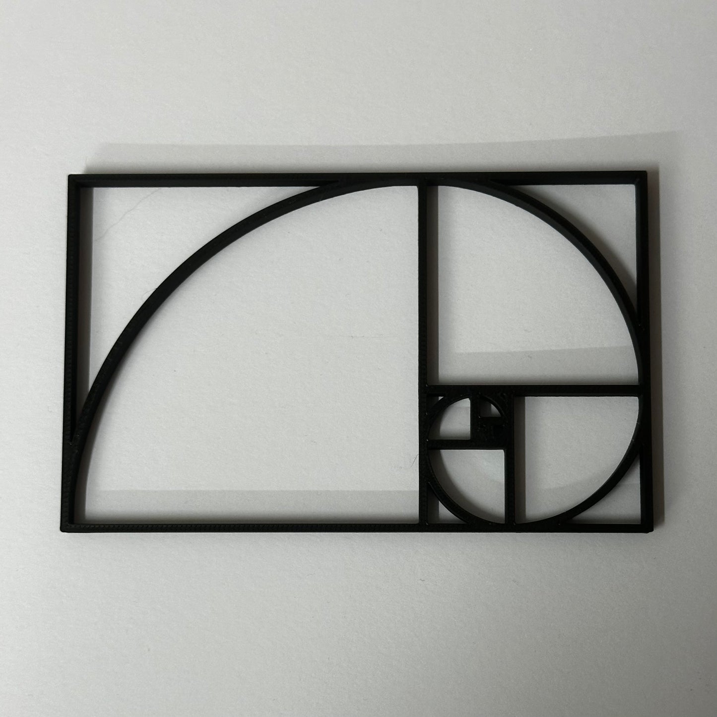 3D Printed Fibonacci Spiral – Golden Ratio Rectangle 5” x 3”