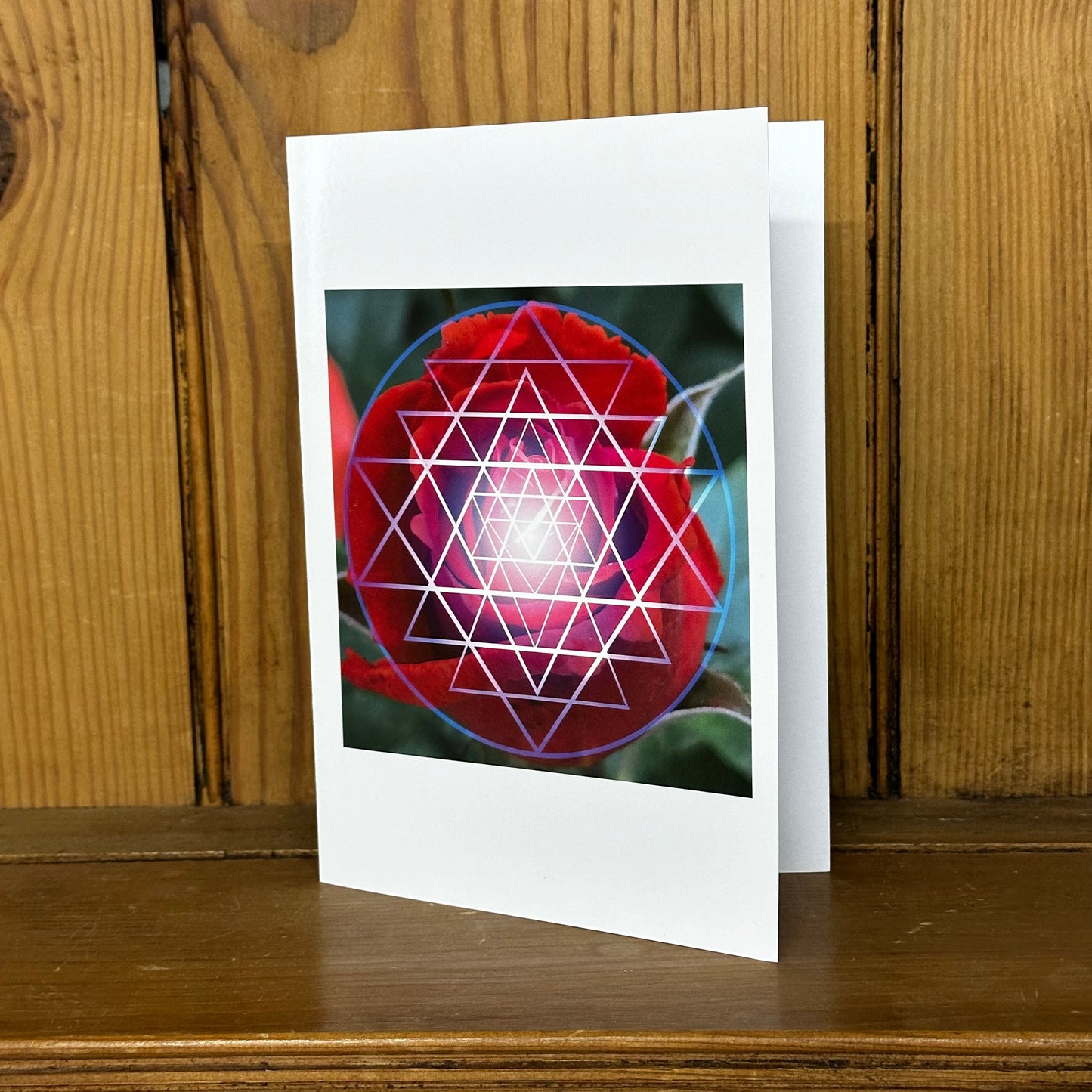 Red Rose Shri Yantra Greeting Card - Nature of Flowers