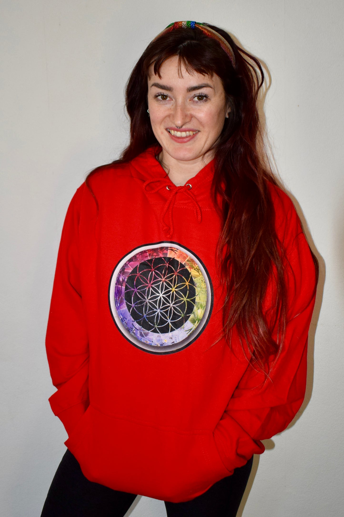Flower of Life Rainbow College Hoodie - Nature of Flowers