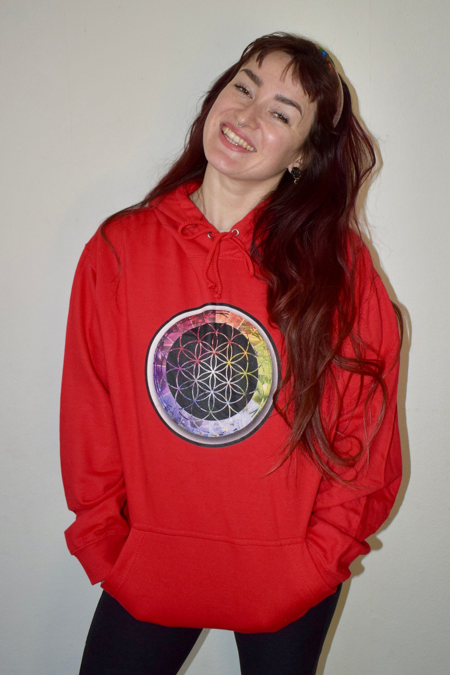 Flower of Life Rainbow College Hoodie - Nature of Flowers