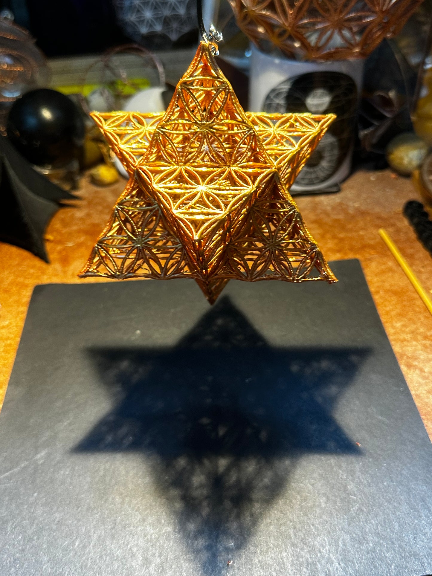 Merkaba with Seed of Life Motif & Central Octahedron– Sacred Geometry in Light & Shadow