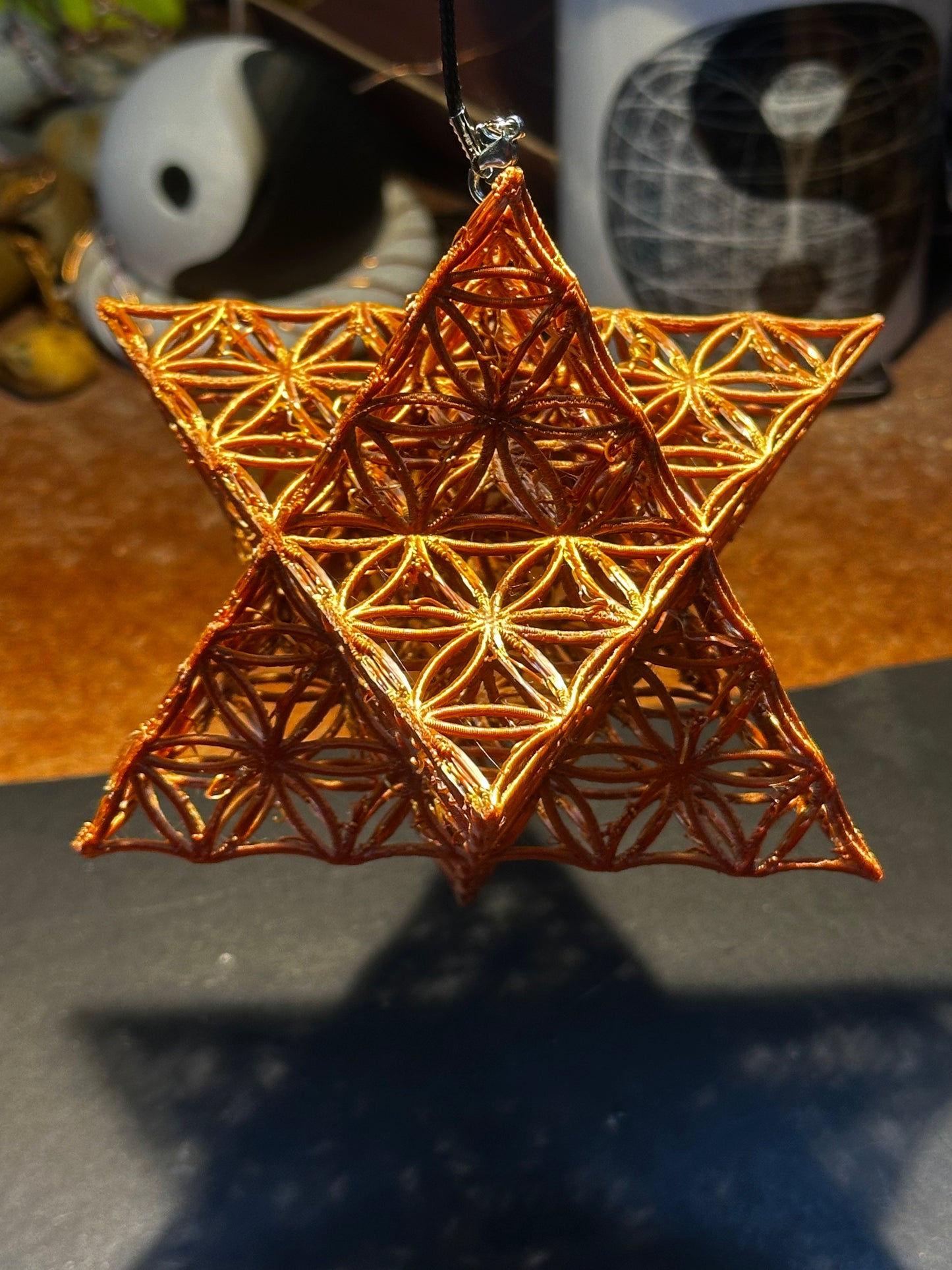Merkaba with Seed of Life Motif & Central Octahedron– Sacred Geometry in Light & Shadow