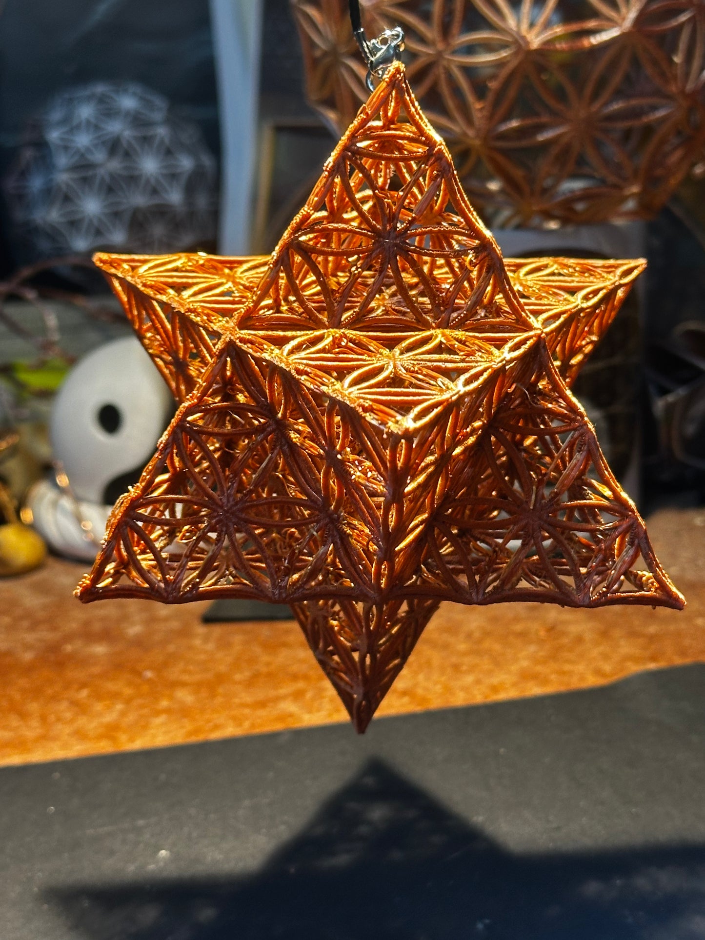 Merkaba with Seed of Life Motif & Central Octahedron– Sacred Geometry in Light & Shadow