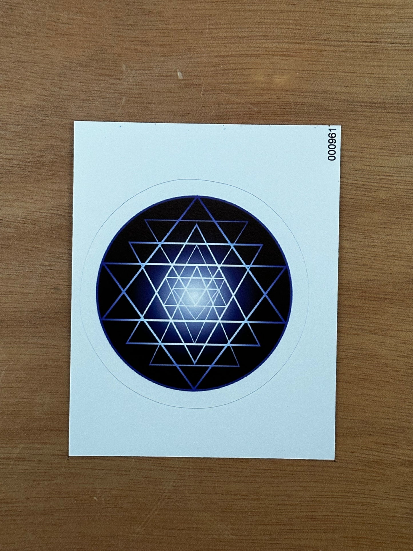 Shri Yantra in Blue Sticker - Nature of Flowers