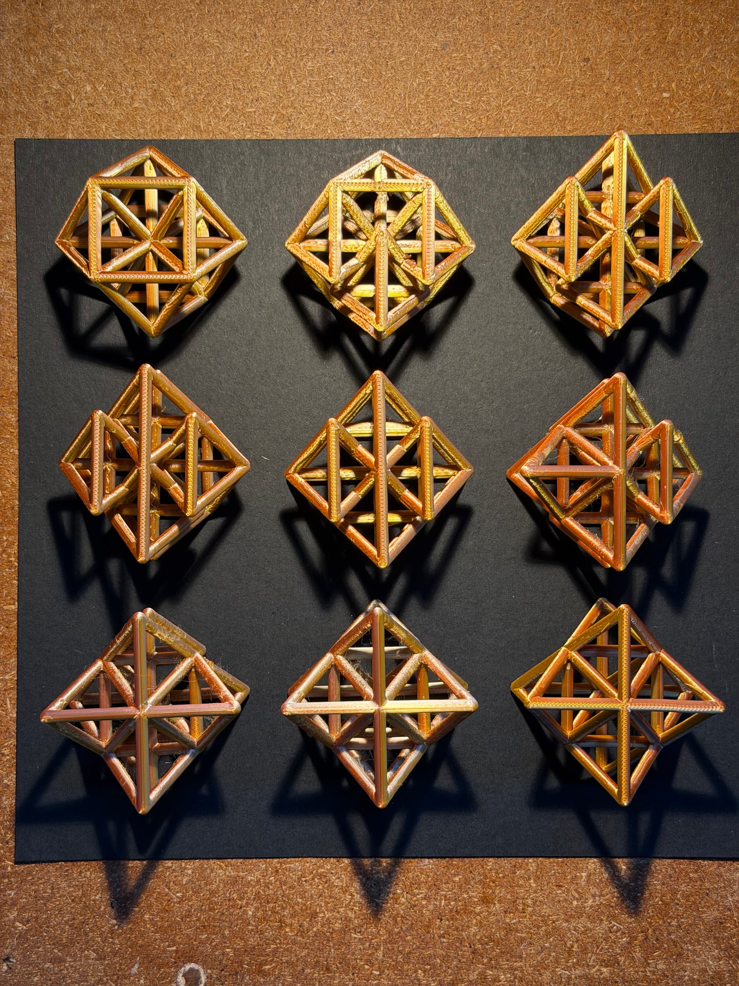 Set of 9 Vector Equilibrium to Merkaba Transitions, one Tetrahedron rotations version