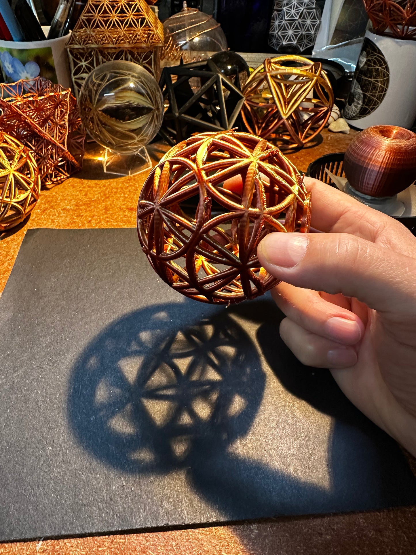 3D Printed Flower of Life Sphere – Interwoven Geometry of Unity