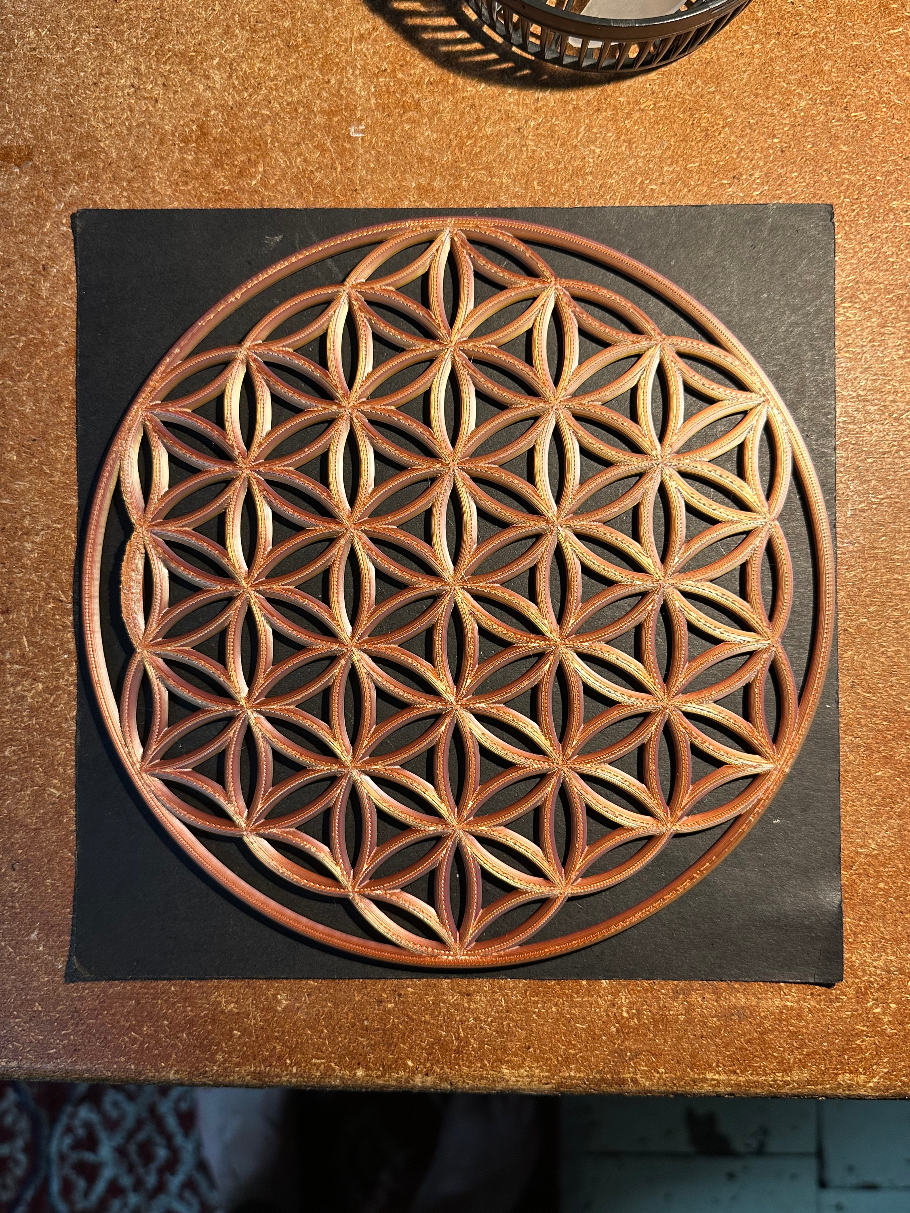 3D Printed Flower of Life Disk – Sacred Geometry Wall & Altar Art (20c