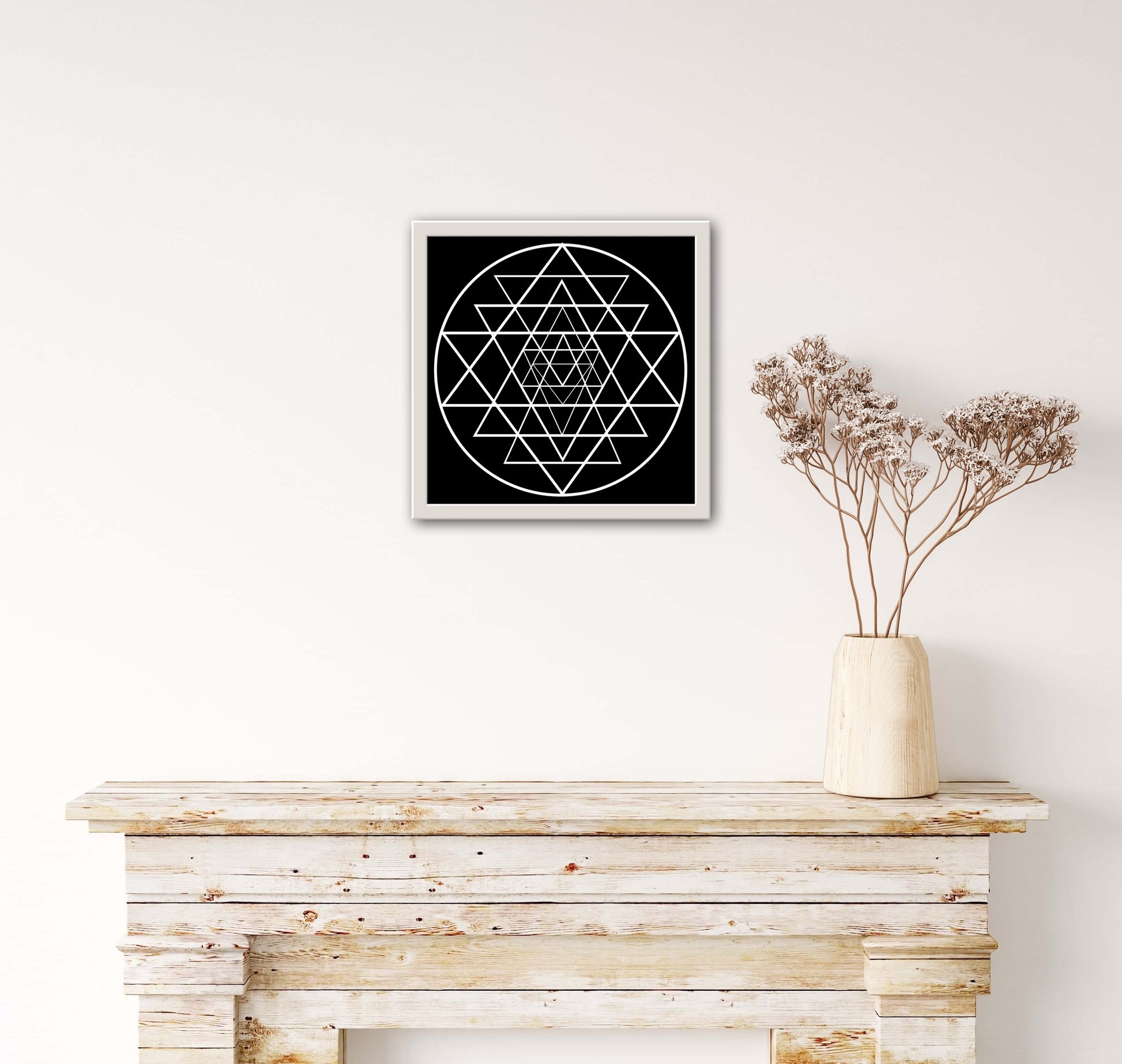 Shri Yantra Print C-Type Print - Nature of Flowers
