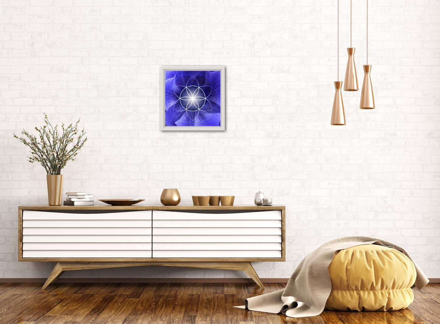 Blue Flower Seed of Life C-Type Print - Nature of Flowers