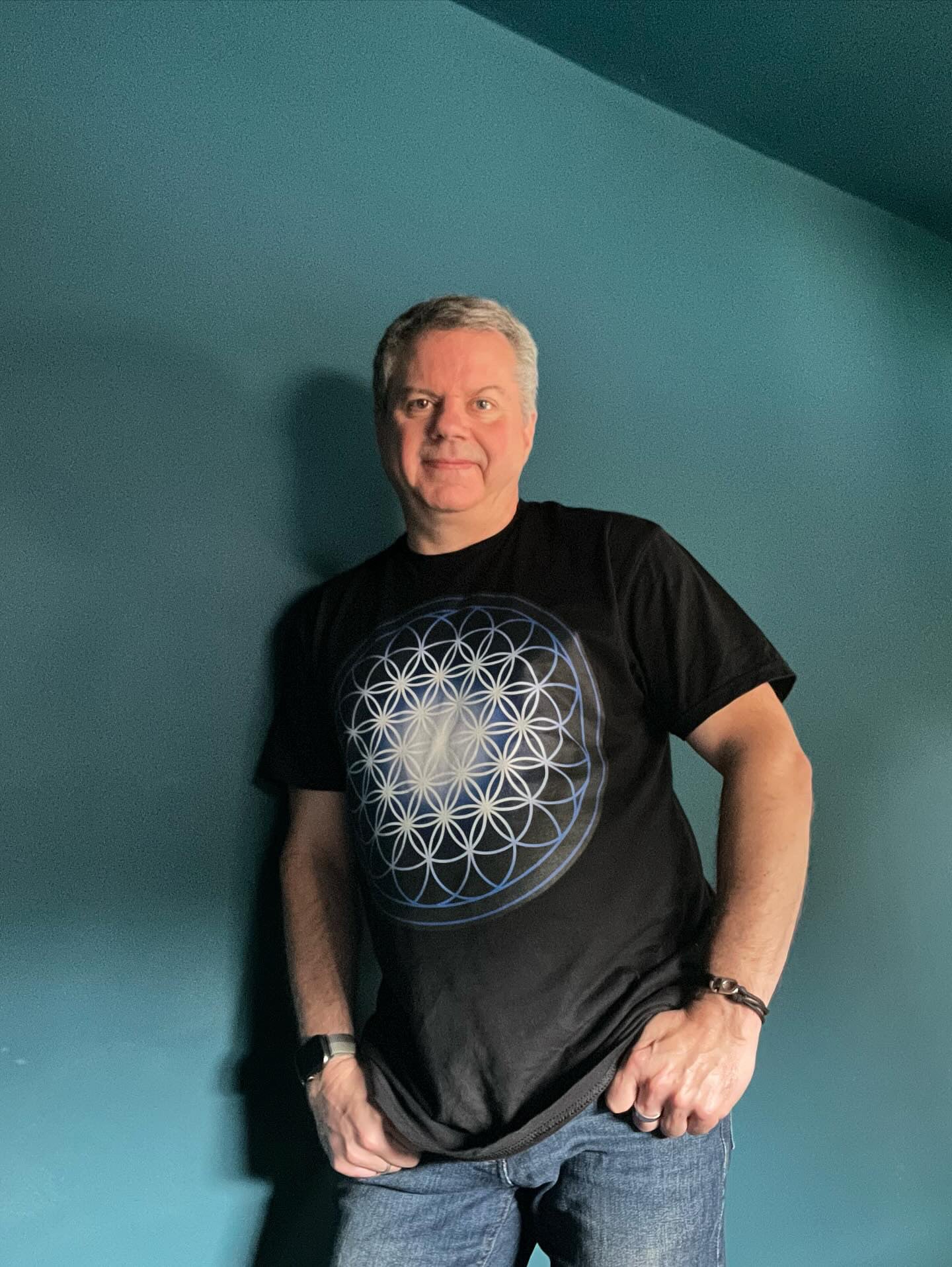 Flower of Life in Blue T-Shirt - Nature of Flowers