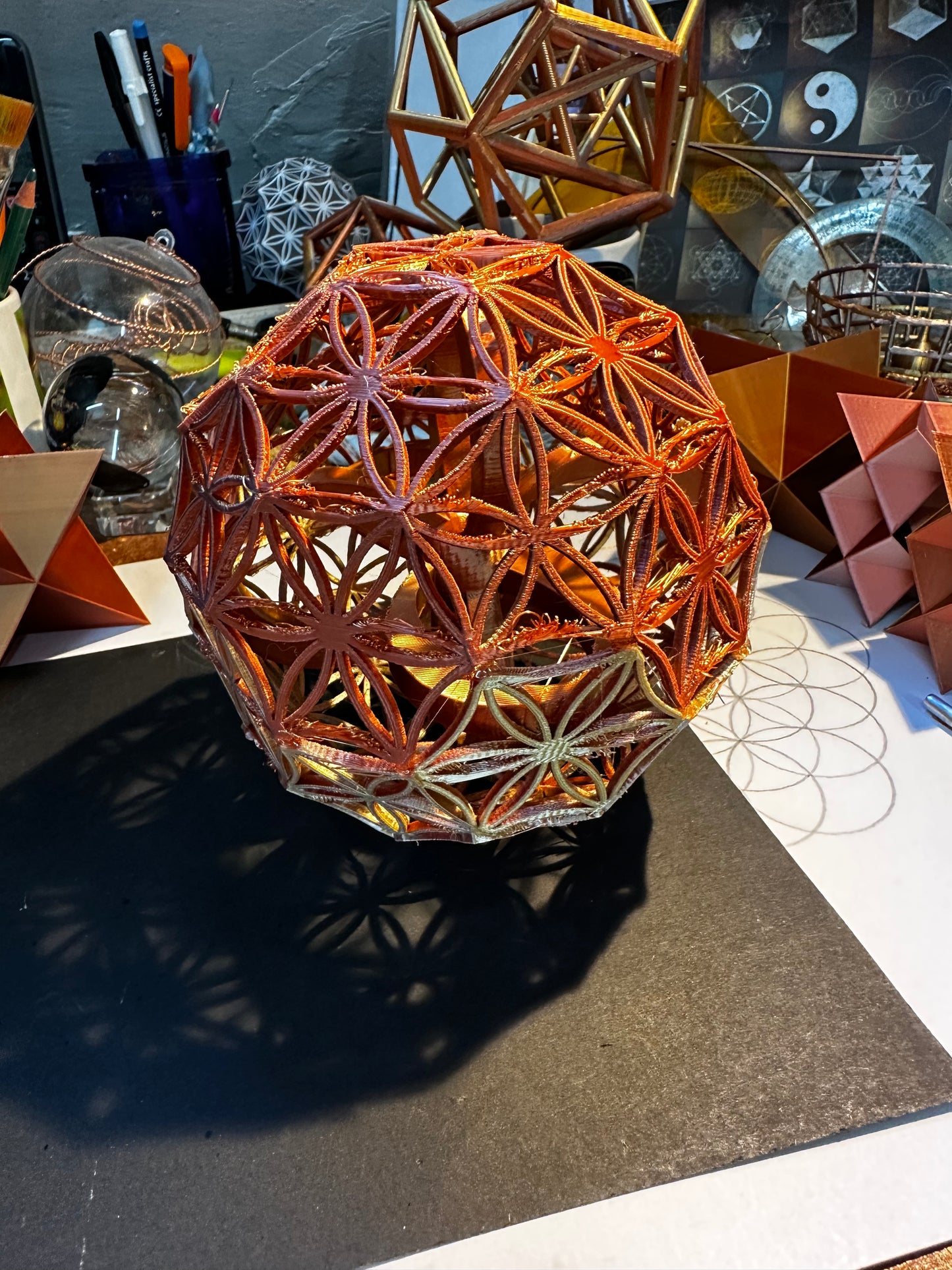 Flower of Life with central Triple Infinity Symbols