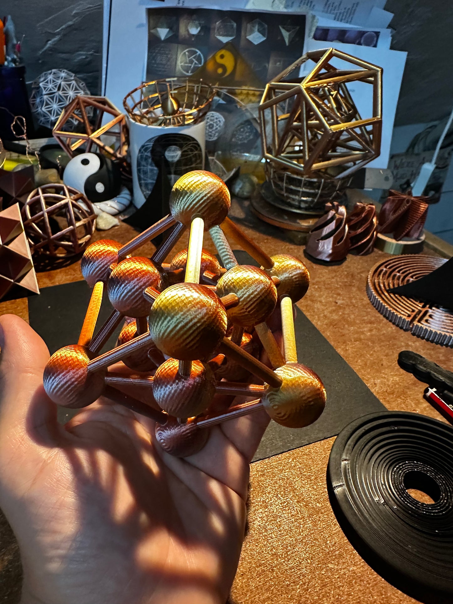 3D Printed Metatron’s Cube with Merkaba – Sacred Geometry of Creation & Light