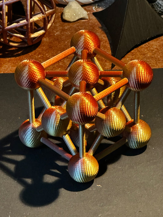 3D Printed Metatron’s Cube with Merkaba – Sacred Geometry of Creation & Light