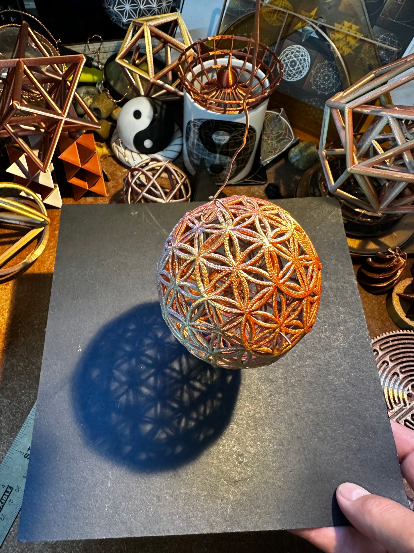 Flower of Life Sphere – Sacred Geometry Art (80mm)