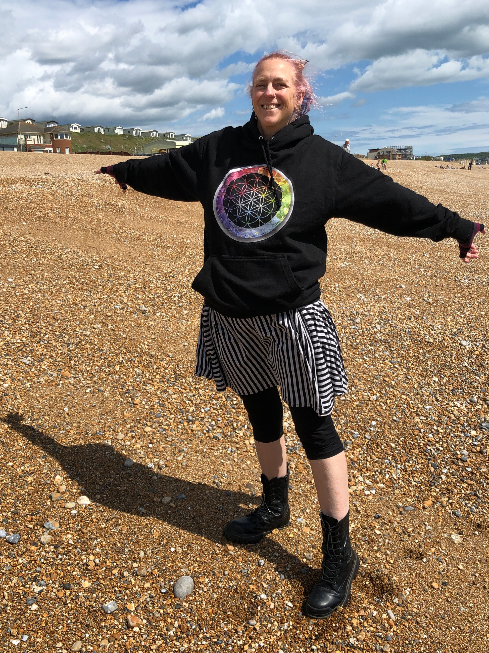 Flower of Life Rainbow College Hoodie - Nature of Flowers