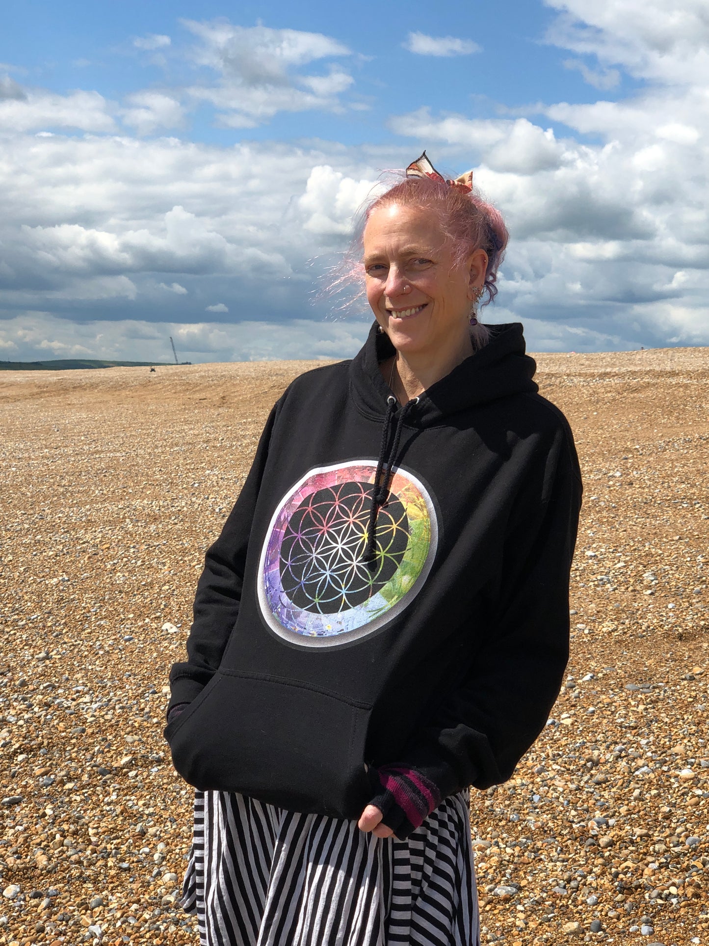 Flower of Life Rainbow College Hoodie - Nature of Flowers