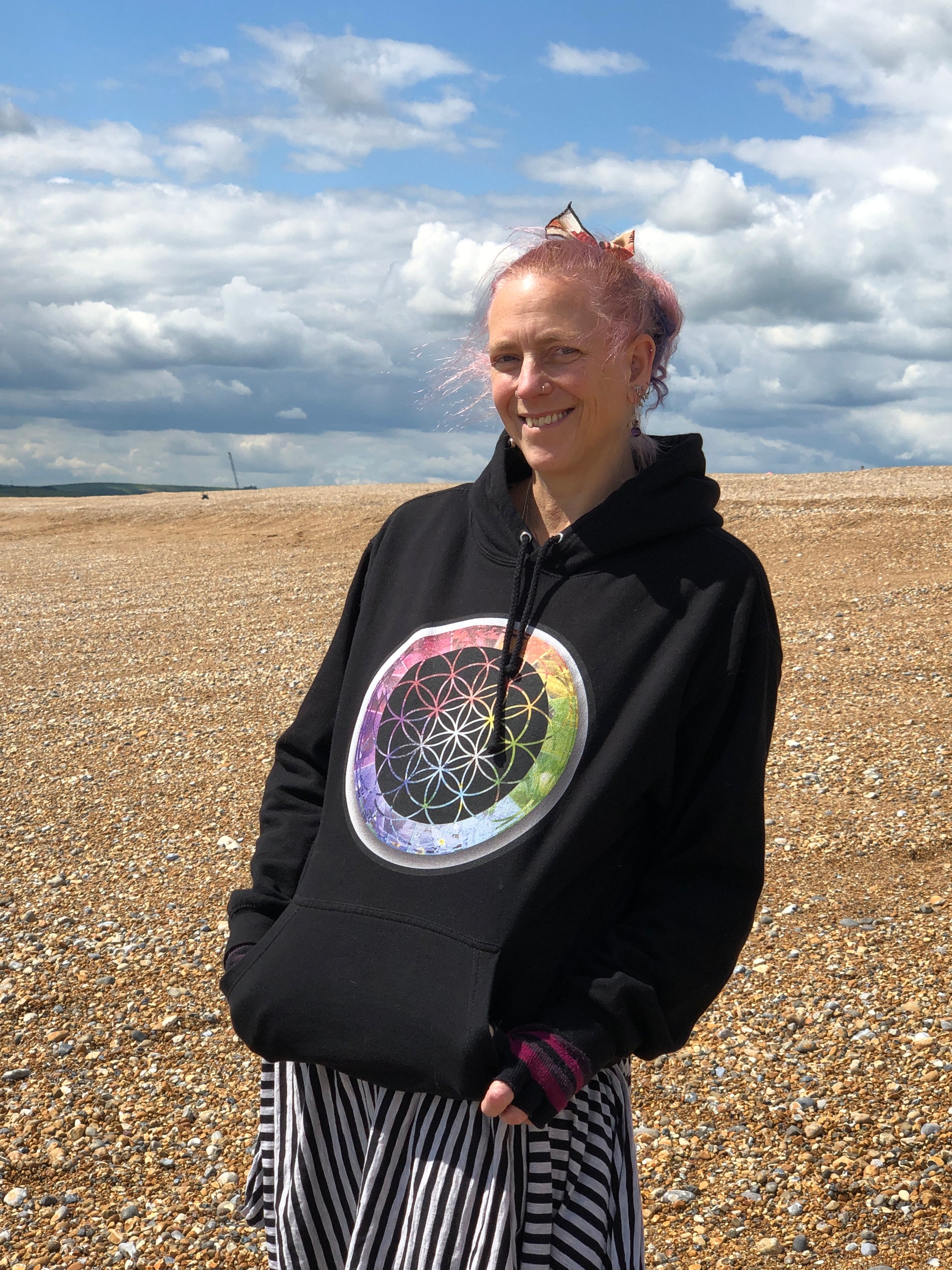 Flower of Life Rainbow College Hoodie - Nature of Flowers