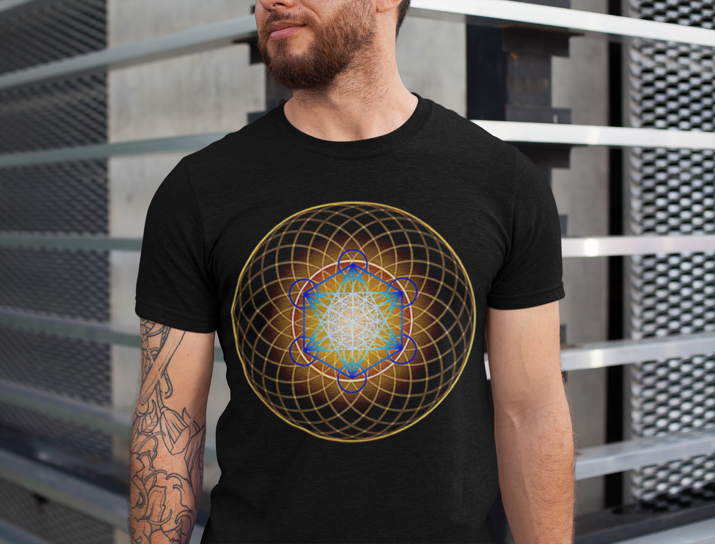 Metatron's Cube inside a New Flower of Life Softstyle T-Shirt
