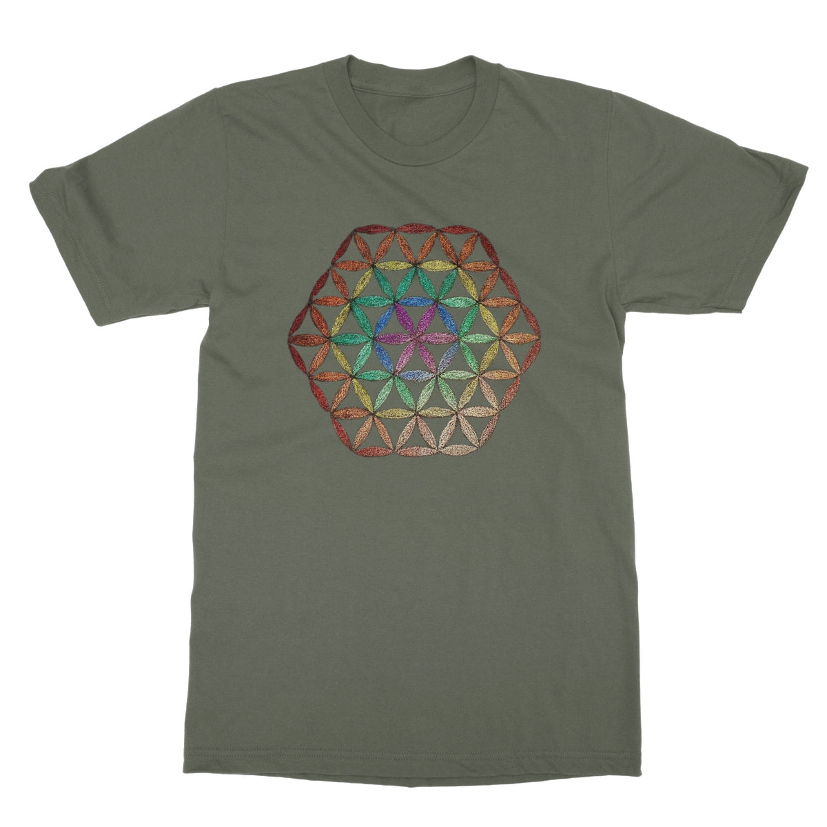 Flower of Life in Colour Softstyle T-Shirt