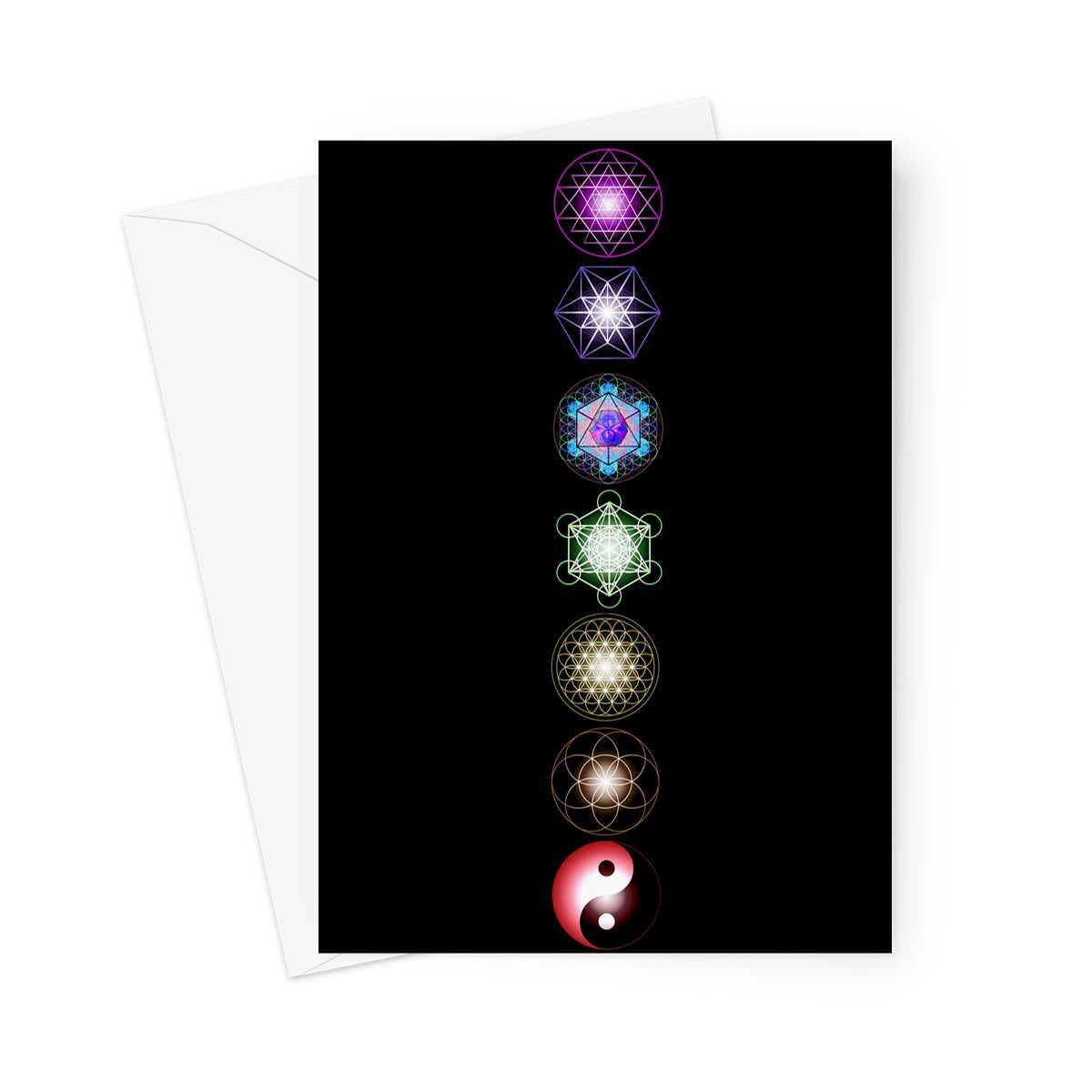 Sacred Geometry symbols Charka Greeting Card