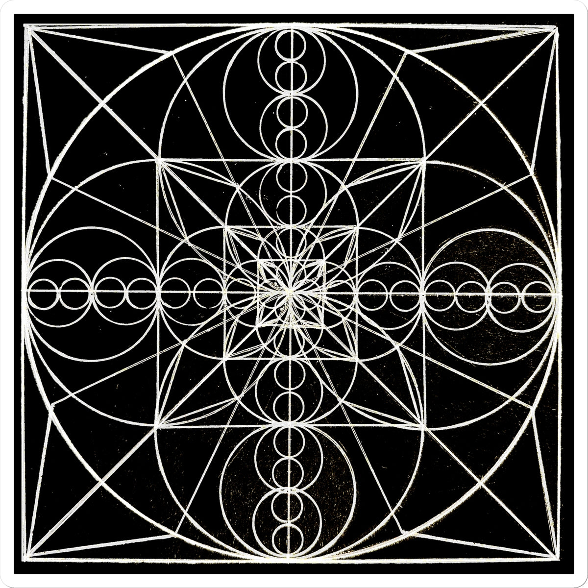 Double Wave Optics and Space Geometry After Walter Russell Print Sticker