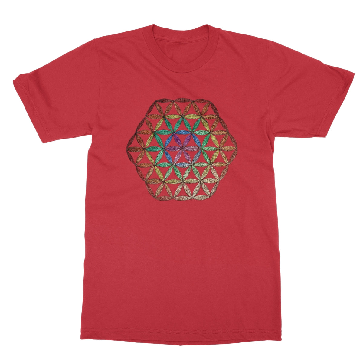 Flower of Life in Colour Softstyle T-Shirt