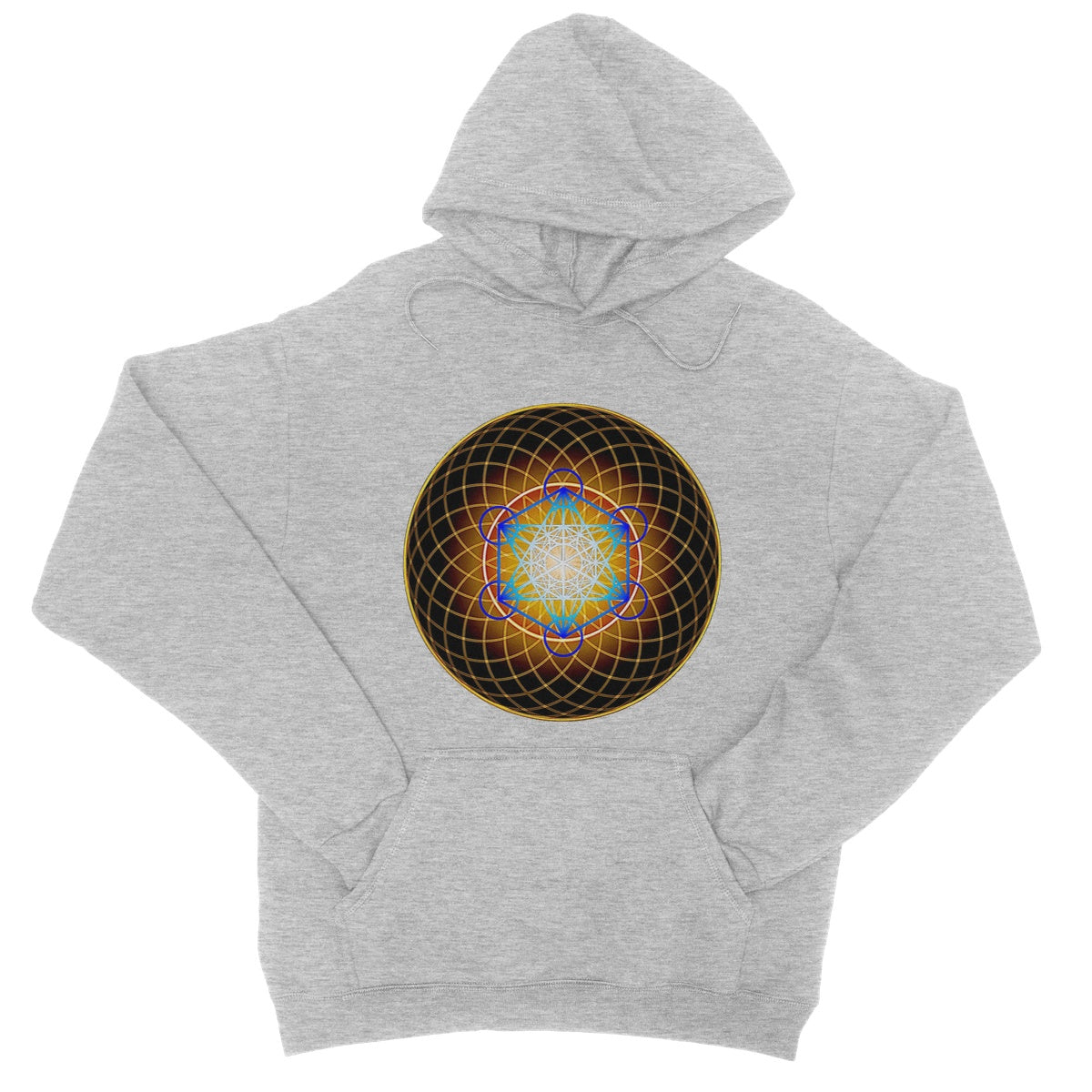 Metatron's Cube inside a New Flower of Life College Hoodie