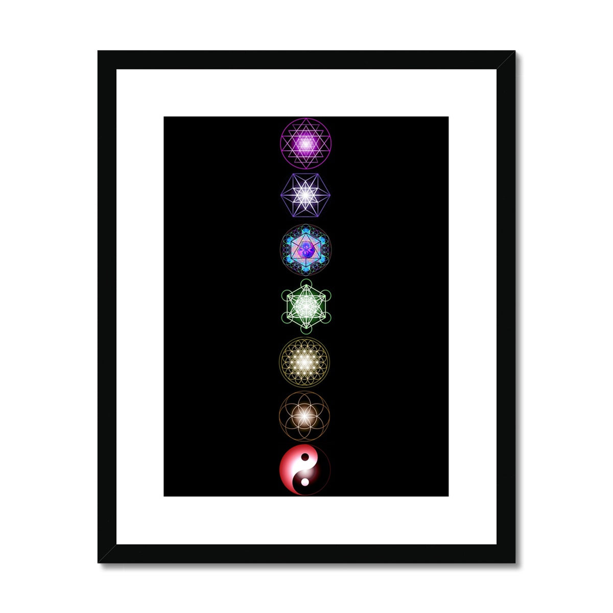 Sacred Geometry symbols Charka Framed & Mounted Print